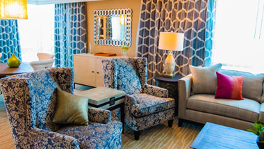 Margaritaville Resort Casino Luxury hotel suite living area