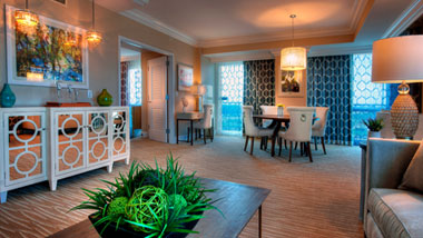 Margaritaville Resort Casino Luxury hotel suite dining area