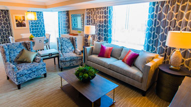 Margaritaville Resort Casino Luxury hotel suite living area