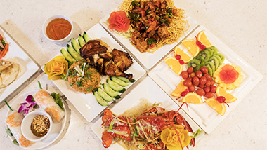 Food Dishes at Bamboo Asian Cafe
