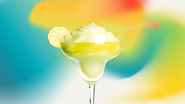 Margarita will citrus colors in background