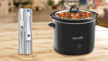 Electronic toothbrush and crockpot